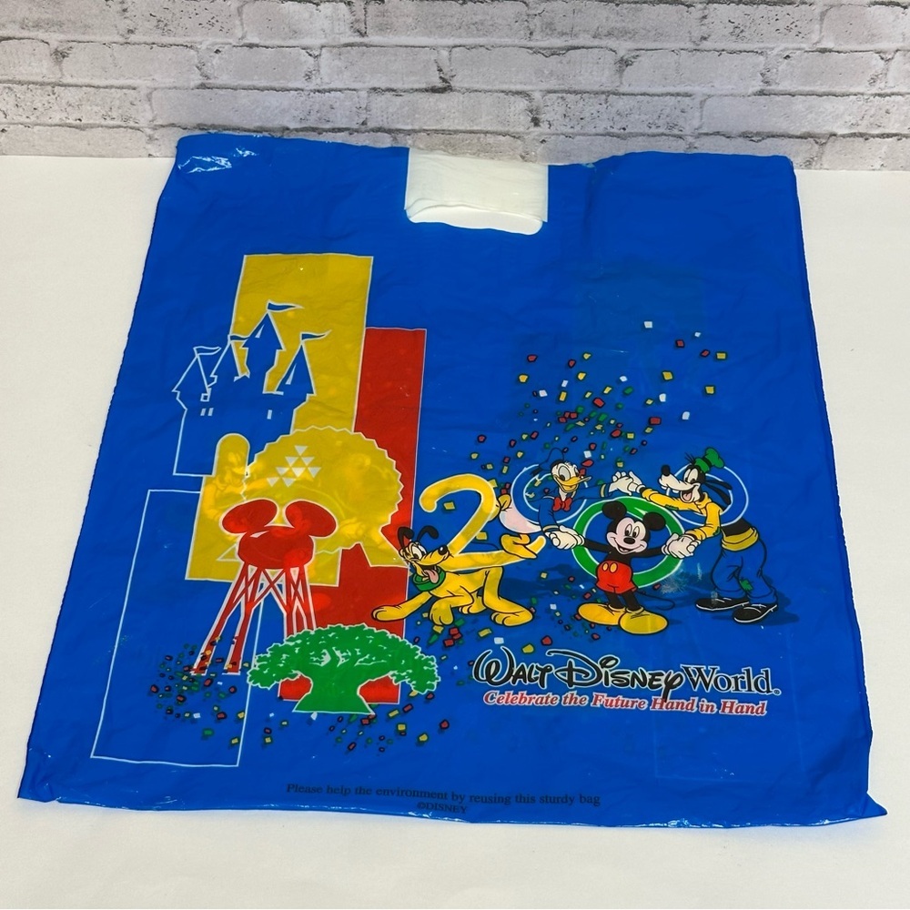 WALT DISNEY WORLD 2000 CELEBRATE THE FUTURE Gift Shop Bag Vintage 18in X 15in